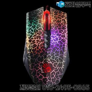 A70 블러디 라이트 스트라이크 블랙 게이밍 마우스 100-6200 CPI 조절 가능 6 스나이퍼 모드 내구성이 뛰어