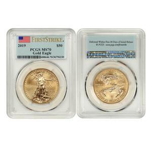 2019 미국 골드 이글 $50 달러  동전  수집품 홀더 PCGS 케이스에 밀봉