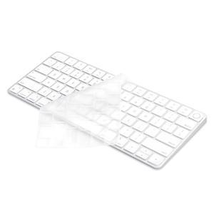 [미국배송] 2024-2021 APPLE 매직 키보드 3 터치 ID A3118 A2449 초박형 실리콘 보호기 포함 IMAC 24인치 / MAC MINI M4 M2 M1 칩 액세서리 (클리어)