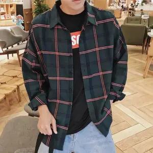오버핏 남성 데일리 체크 패턴 긴팔 셔츠INSUM33N-남성셔츠.긴팔셔츠.봄아우터.체크셔츠.캐주얼셔츠