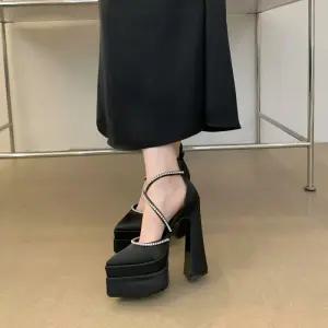 여성 킬힐 키높이 구두 힐 무대 가보시 댄스 스트랩 하이힐 12cm 12센치
