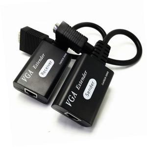 DVR 모니터 디스플레이 HDTV용 VGA-RJ45 연장기 수신기 송신기 어댑터 케이블, 최대 60m 신호 연장, CAT6,