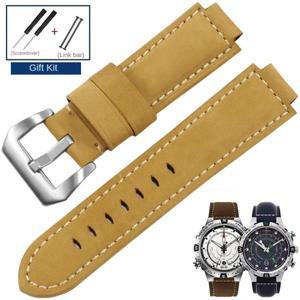 대체 TIMEX Tidal 시리즈 T2N720/T2N72 볼록 인터페이스 소가죽 시계 밴드 14/16mm가 포함된 반투명 스트랩