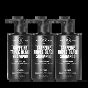 [헤이브로] 카페인 트리플 블랙 탈모완화 볼륨 샴푸 500ml (3set 구성)