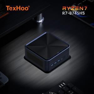 TexHoo 미니 소형 PC AMD R7 8745HS 7840HS 7735HS R5 6600H DDR5 NVMe 듀얼 HDMI DP 4K Wifi6 데스크탑 게