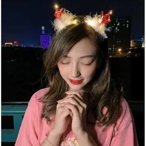크리스마스 사슴 연말 파티 LED 머리띠 헤어밴드