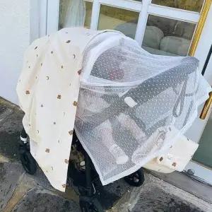 아기 유모차 선쉐이드 햇빛 차단 벌레 막이용 고정끈 액세서리 (WFJFTOI)