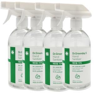 닥터그린데이 뿌리는 손소독제 500ml 에탄올70% 4개세트 스프레이 의약외품