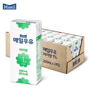 매일우유 멸균 저지방1% 200mlx24팩/흰우유