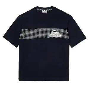 [라코스테]LACOSTE 라코스테 네트 프린트 반팔티 TH5590-166 루즈핏 티셔츠 네이비