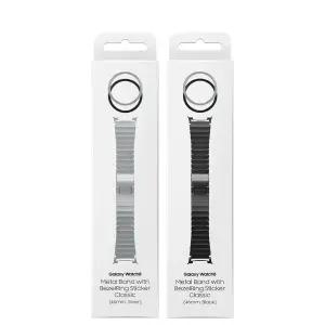삼성 갤럭시 워치8 클래식 46mm 메탈 밴드 스트랩 with 베젤링 스티커