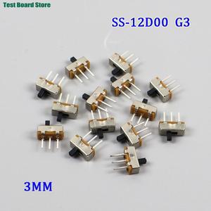 2050100PCS 토글 스위치 SS12D00 DIP 슬라이드 3 핀 전원 핸드 생크 3MM