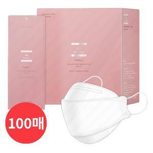 퓨어엘 KF94 황사방역마스크 3D 3단 접이식 대형 개별포장 100매 화이트