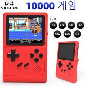 VILCORN 레트로  게임 콘솔 플레이어 3 인치 포켓 비디오 게임 콘솔 SFC GB GBA 지지대 AV 출력용 10000 게