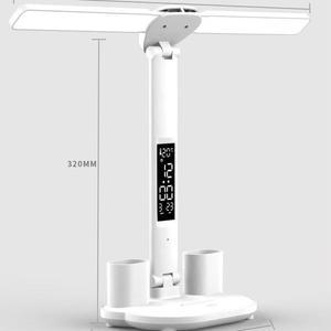 탁상용 LED 스탠드 조명 램프 방지 책상용 플로어 시계 책상 듀얼 학생 180도