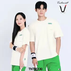 테크니스트 티셔츠 배드민턴 반팔 상의 코튼라이크 오버핏 아이보리 TNT65130 남녀공용