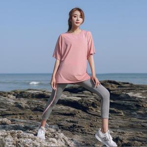 아웃사이즈 S101 빅사이즈 여성 반팔 레깅스 상하의 세트