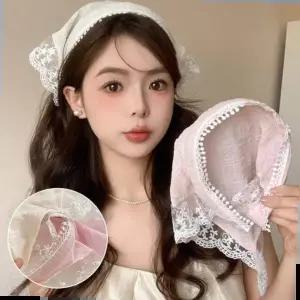 여성 레이스 러블리 두건 스타일 스카프 쁘띠 머리띠
