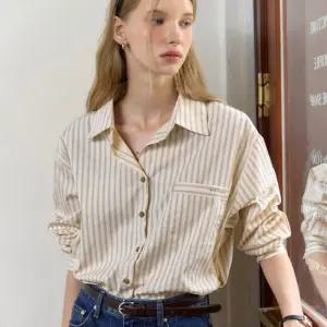 [아워호프] Olsen Stripe Shirt - Beige