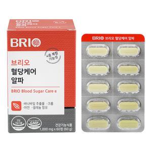 브리오 혈당케어 알파 60정(2개월분) 바나바잎 추출물 크롬 아연 셀레늄 셀렌 영양제