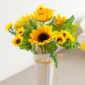 해바라기 성묘 화분 조화 꽃 샤니 set 35cm (DIY) 납골당 산소 추모 테이블 장식 인테리어 수목장