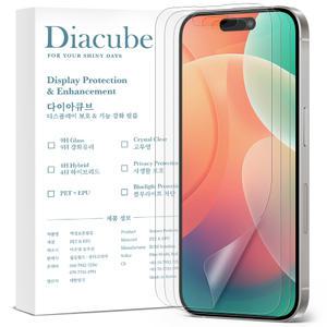 다아이큐브 아이폰16 무광택 지문방지 저반사 매트 강화 풀커버 액정보호필름, 3매 먼지제로 간편부착