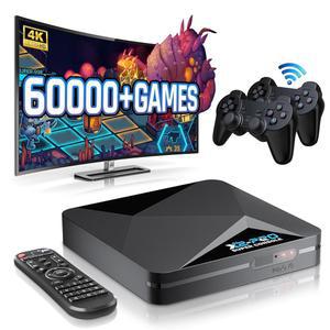 킨행크 슈퍼 콘솔 X2 Pro 65,000개 이상의 클래식 게임 사전 설치, 60개 에뮬레이터와 호환되는 레트로 게이밍 콘솔, S902X2 칩, 3개의 시스템이 하나로 통합, 원격 무선 컨트롤러