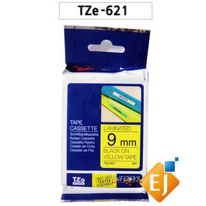 TZe-621(9mm 노랑바탕/검정글씨)/부라더라벨터치용/부라더라벨/적용모델:PT-1100K/PT-1280/PT-2430