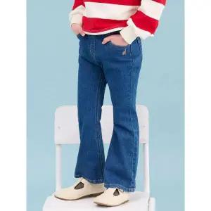 [BEANPOLE KIDS] [Essential] 여아 부츠컷 데님 팬츠  블루 (BI5121GE1P)