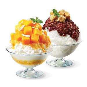 [파리바게뜨] 더블 빙수 세트(애플망고 빙수+통단팥 듬뿍 우유 팥빙수)