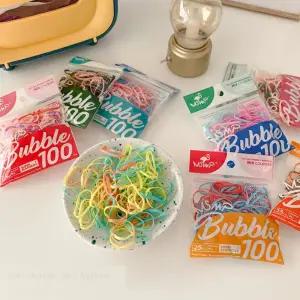 심플 컬러 고무줄 밴드 헤어 머리끈(100P 1set) 심플 컬러 고무 줄 머리 헤어