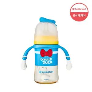 더블하트 모유실감 디즈니 에디션 푸우 240ml (핸들포함) PPSU 젖병 빨대컵