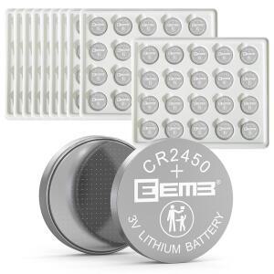EEMB 200PCS CR2450 배터리 3V 2450 버튼 코인 셀 DL2450 ECR2450 BR2450 시계 티 라이트 보티브 캔들 알람 시스템 자동차 키 포브 리모컨 계산기 게임용