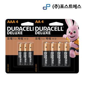 듀라셀 알카라인 건전지 디럭스 AA 4입/AAA4입 카드형