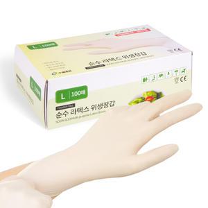 비츄인 순수 라텍스장갑 100매입 요리용 청소용 업소용 가정용 다용도 위생장갑