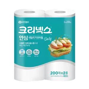 크리넥스 안심 키친타올 2겹 (200매x2롤)