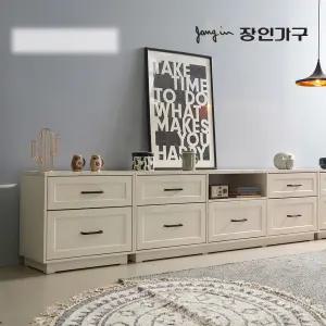 셀리아 화이트 대리석패턴 2400 높은 거실장