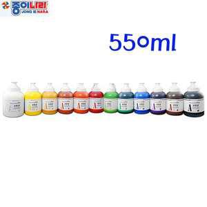 종이나라 칼라뱅크비비드 550ml 아크릴물감 낱색12종
