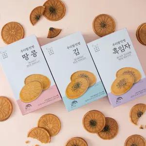 [화과방] 우리쌀전병(24gx6개입)x3박스 김 땅콩 흑임자 / 어르신간식 전통과자 옛날간식 요양원 개별포장