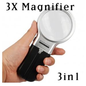 LED 휴대용 돋보기 노인 확대경 3배율  M1
