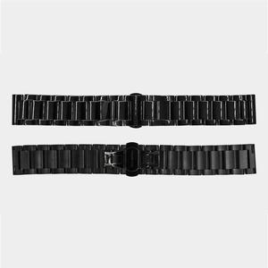 [쉔부르노]갤럭시워치 전용 메탈 일자형 광택 블랙 스트랩 22mm