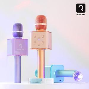 [로이체] 듀얼 스피커 블루투스 노래방 마이크 + 미러볼