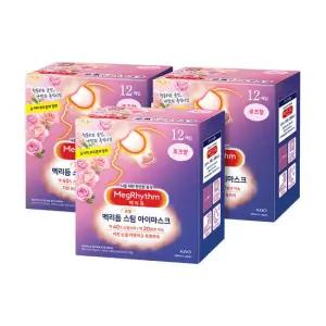 메구리즘 멕리듬 스팀 아이마스크 로즈향 12매입 3팩 온열안대 수면안대