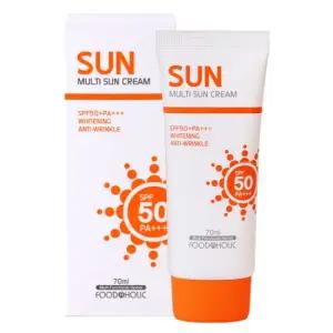 푸드어홀릭 멀티 선크림 70ml SPF50 PA+++ /백탁없는 혼합자차 썬크림 선블록 자외선차단제