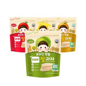 [퓨어잇] 유기농 떡뻥 아이쌀과자 4봉 랜덤발송