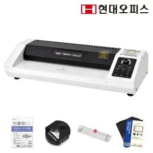 [현대오피스] A3 코팅기 PL-3500PLUS ECO+코팅지+코너라운더+트리머재단기+자석코팅지 사무용 철제코팅기 듀얼냉각팬 안티잼기능 온도조절 무기포코팅