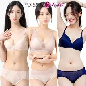 [비너스 비비안] 전상품 노와이어 브라 팬티 세트 스포츠 탑 여성 속옷 심리스 빅사이즈 여자 무봉제 누디 브래지어 와이어리스 주니어 베이직 큰컵 ABCDEF 컵 풀 언더웨어 인견 쿨 여름