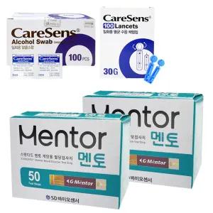 SD 스탠다드 멘토 혈당지 검사지 100매 + 채혈침100매 + 알콜솜100매 (2027-04-06) V