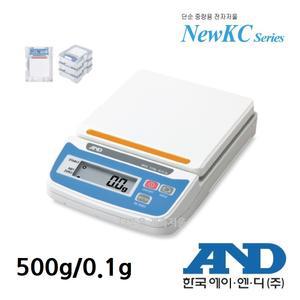 미량 그램저울 500g/0.1g 보관케이스 LCD 표시창 KC-500 학교 실험 과학실 약국 치공소 치과 한국에이앤디