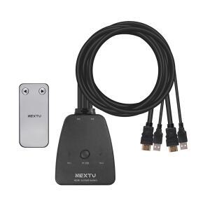 4K HDMI2.0 2:1 KVM스위치 케이블일체형 (무선 리모컨)7912KSW